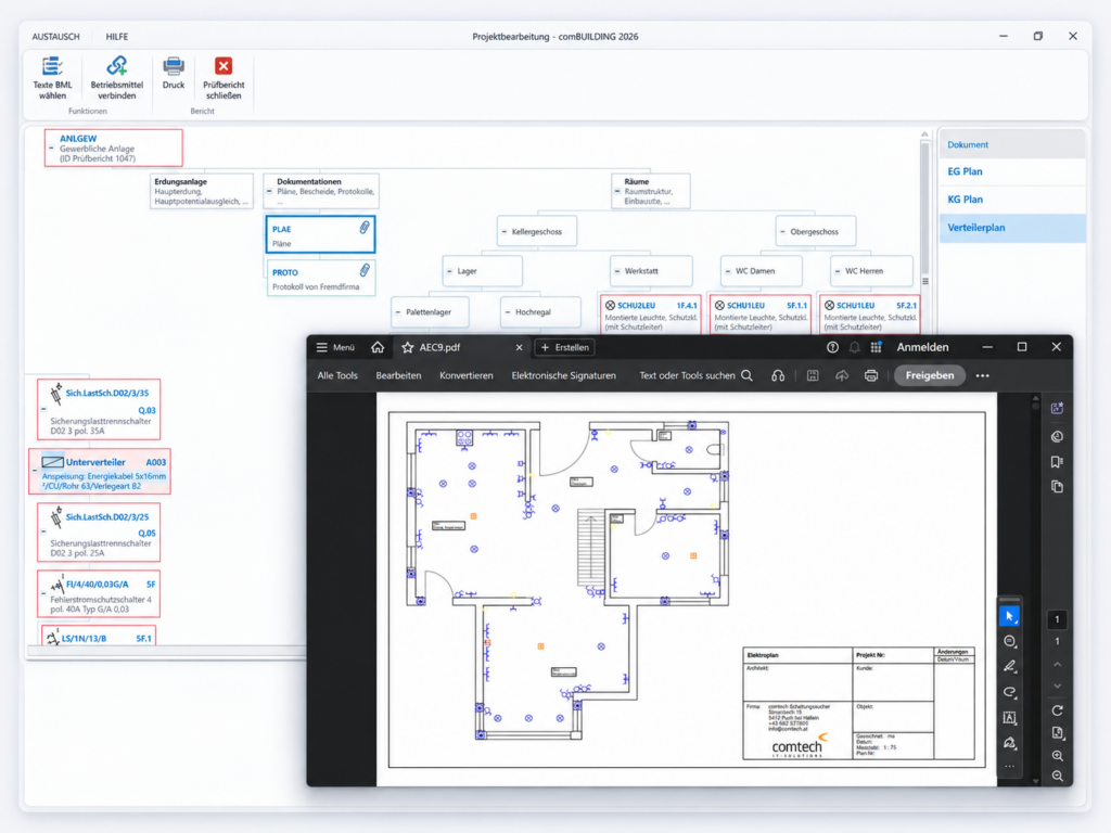 comBUILDING Screenshot: Unterlagen